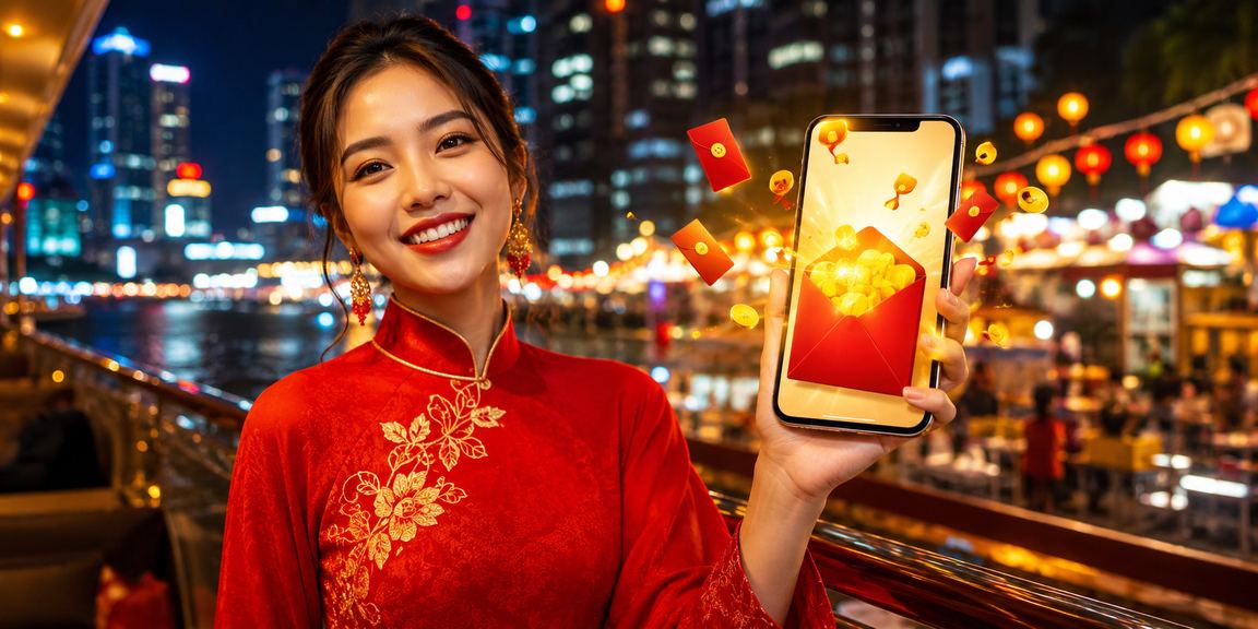 Người dùng TP.HCM mặc áo dài khám phá trò chơi mới và nhận thưởng phong bì đỏ trên di động