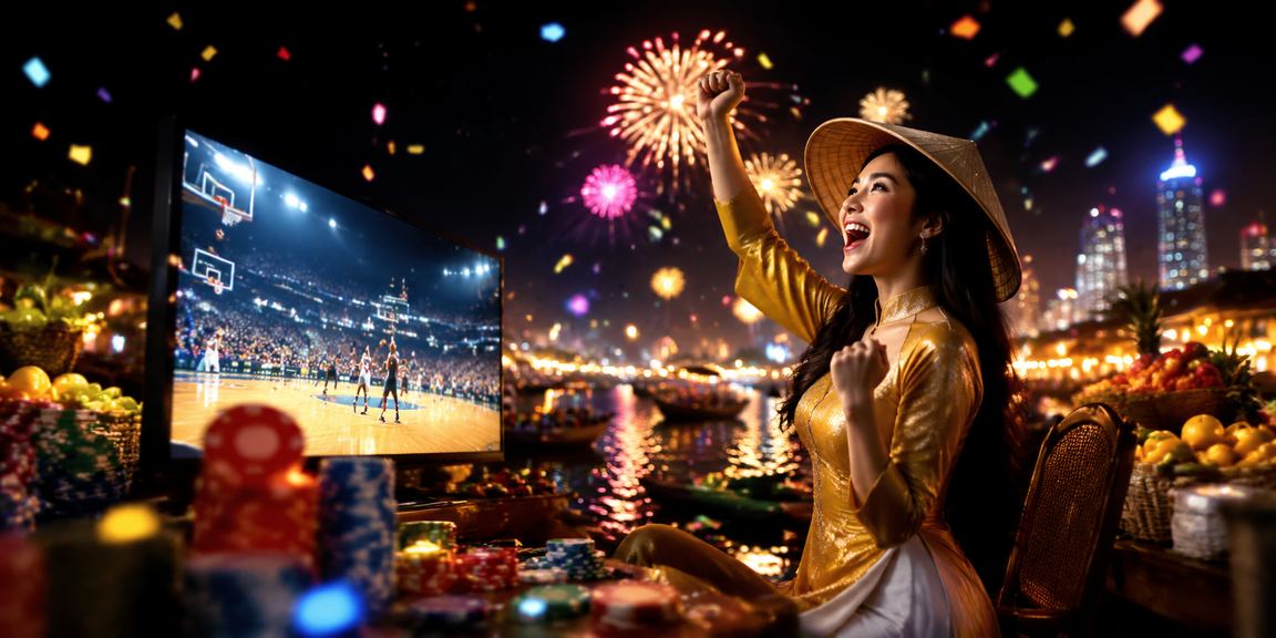Lễ hội vùng Mekong với màn hình hiển thị live casino và bóng rổ trực tuyến trên di động